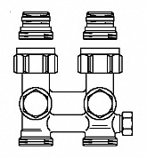 Oventrop Multiflex F ZBU 1/2"НРx3/4"НР, запорно-присоединительный., для опорож., из латуни, никел.