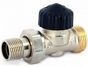 Вентиль термостатический Uni-Fitt НН 1/2" х 3/4"EK, никелированный с разъёмным соединением