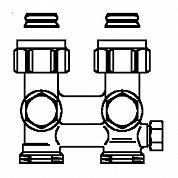 Oventrop Multiflex F ZBU 3/4"НГx3/4"НР, запорно-присоед. поворотн., для опорож., из латуни, никел.